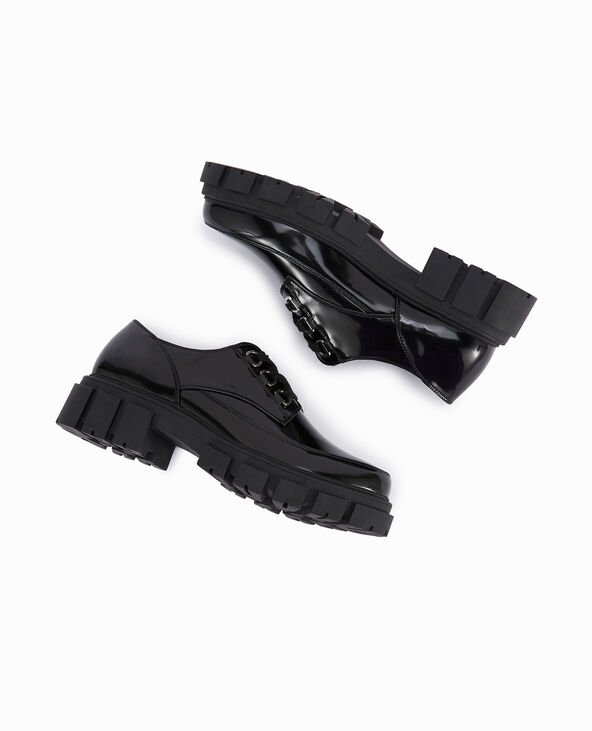 Derbies vernis avec semelles chunky noir - Pimkie