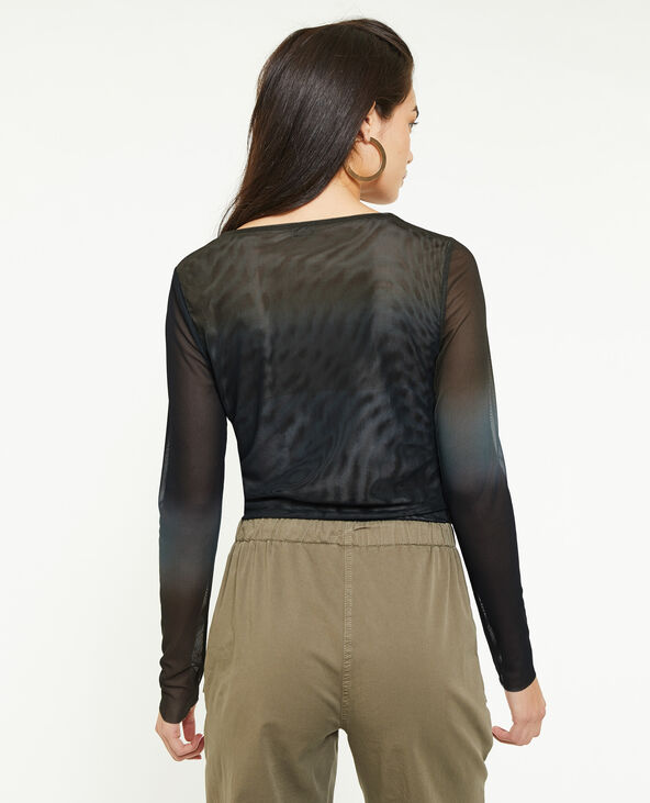 Top en micro-mesh avec fronces bleu - Pimkie