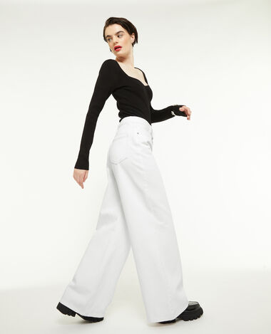 Jean wide taille haute blanc - Pimkie