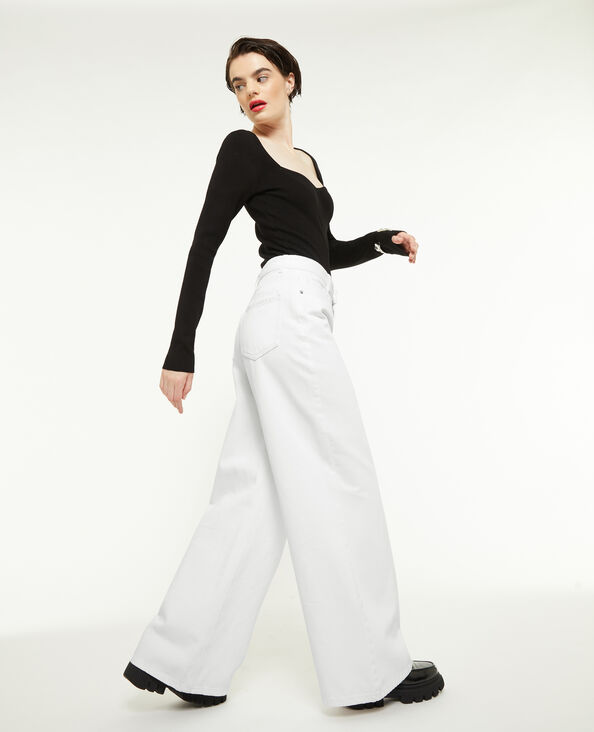Jean wide taille haute blanc - Pimkie