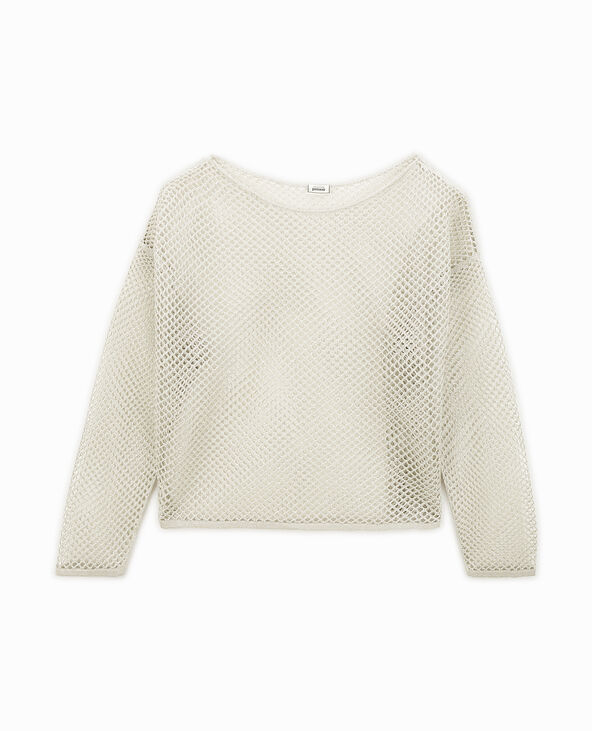 Pull ajouré en maille filet argentée argenté - Pimkie