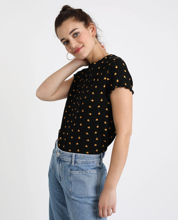 T-shirt texturé noir - Pimkie