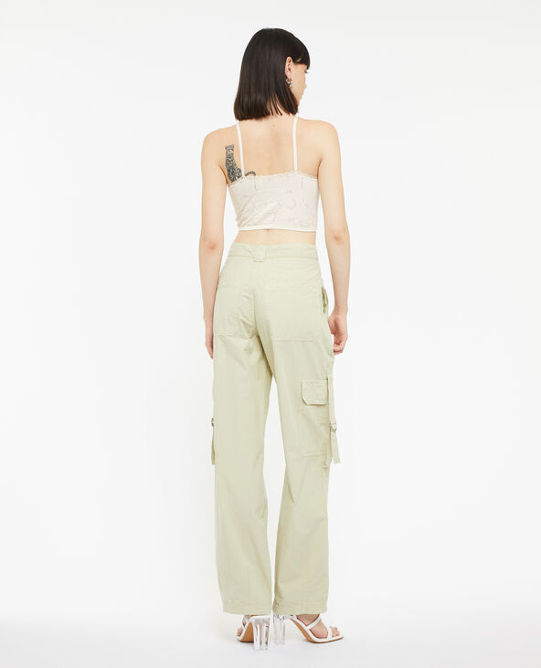 Pantalon cargo en toile légère vert kaki - Pimkie