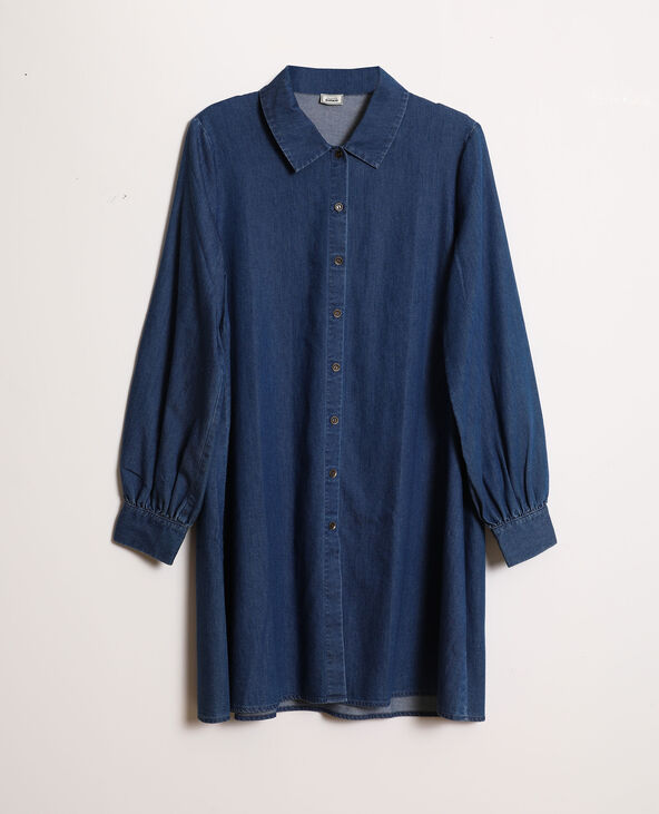Robe chemise en jean bleu foncé - Pimkie