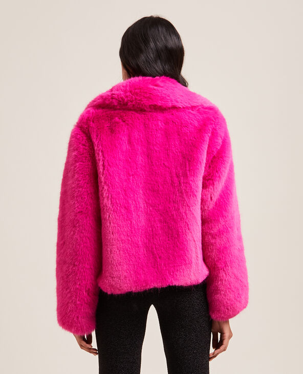 Manteau fausse fourrure rose on sale