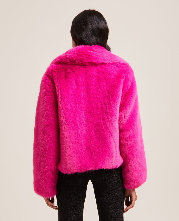 Veste courte en fausse fourrure rose - Pimkie
