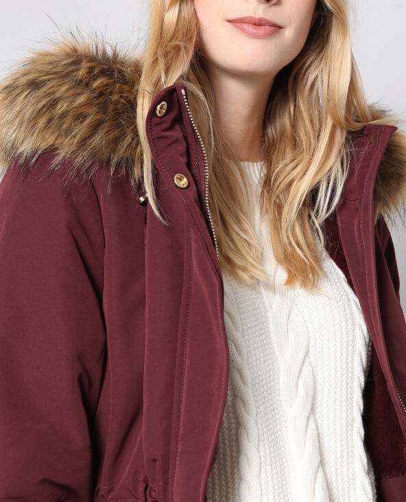 Parka à capuche bordeaux - Pimkie