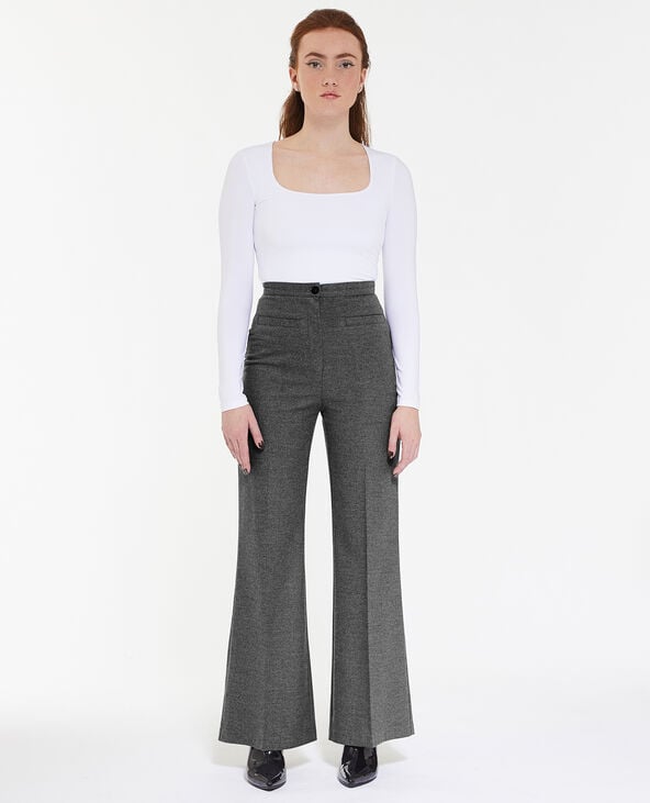 Pantalon flare taille extra haute gris clair - Pimkie
