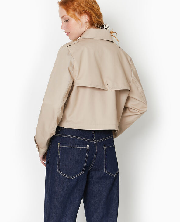 Veste trench courte double boutonnage beige - Pimkie