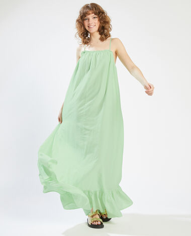 Robe longue à bretelles vert anis - Pimkie