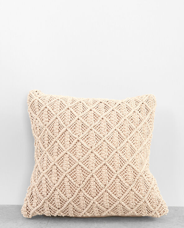 Housse de coussin macramé rose - Pimkie