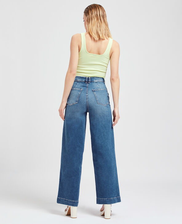 Jean large effet délavé bleu - Pimkie