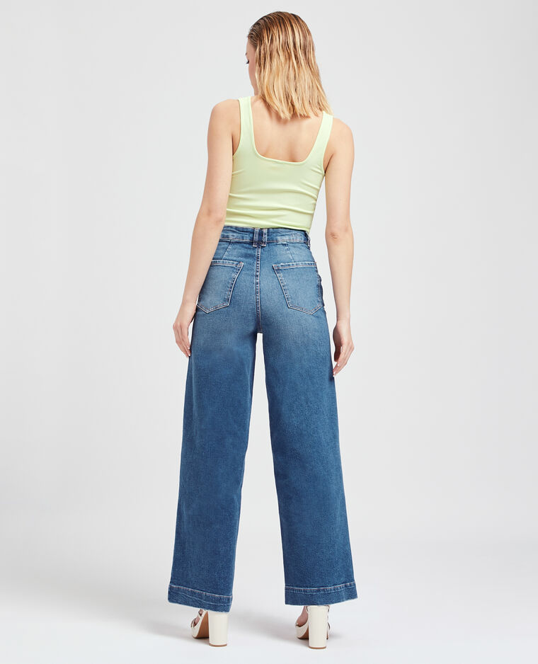 Jean large effet délavé bleu denim - Pimkie