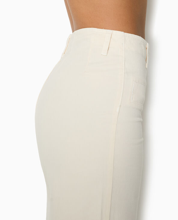 Jean droit taille haute fausses poches devant blanc - Pimkie