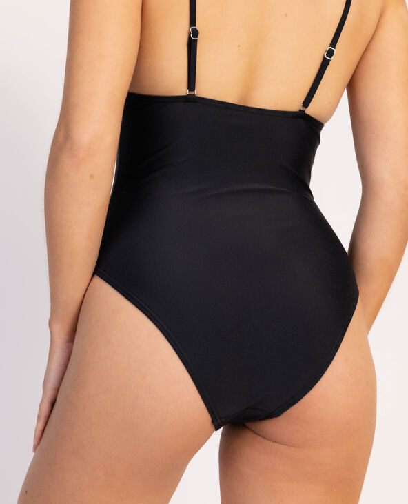 Maillot de bain 1 pièce avec découpe noir - Pimkie