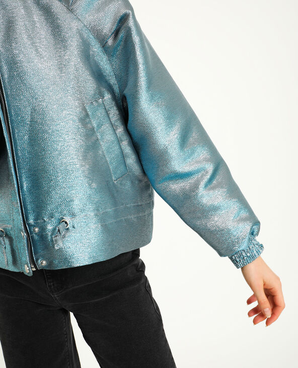 Veste métallisée bleu turquoise - Pimkie