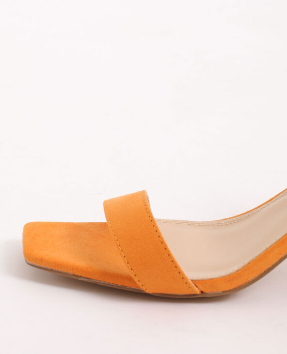 Sandales à talons carrés corail - Pimkie