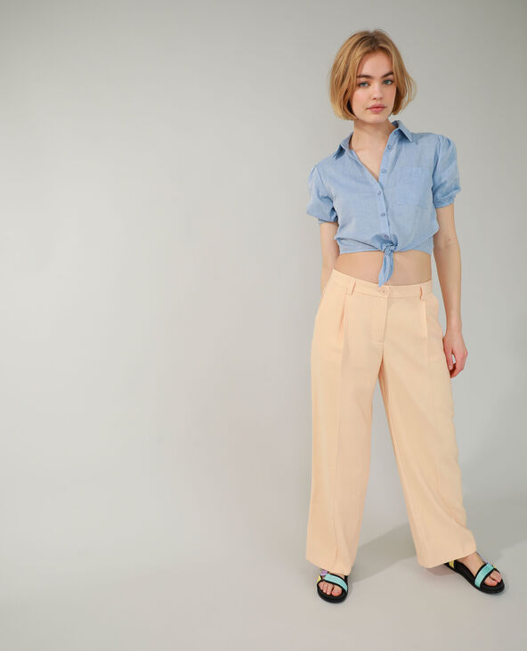 Chemisier à nouer bleu clair - Pimkie