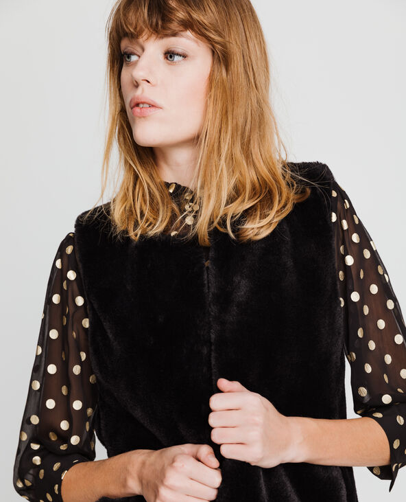 Veste en fausse fourrure noir - Pimkie