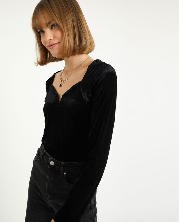 Top velours noir - Pimkie