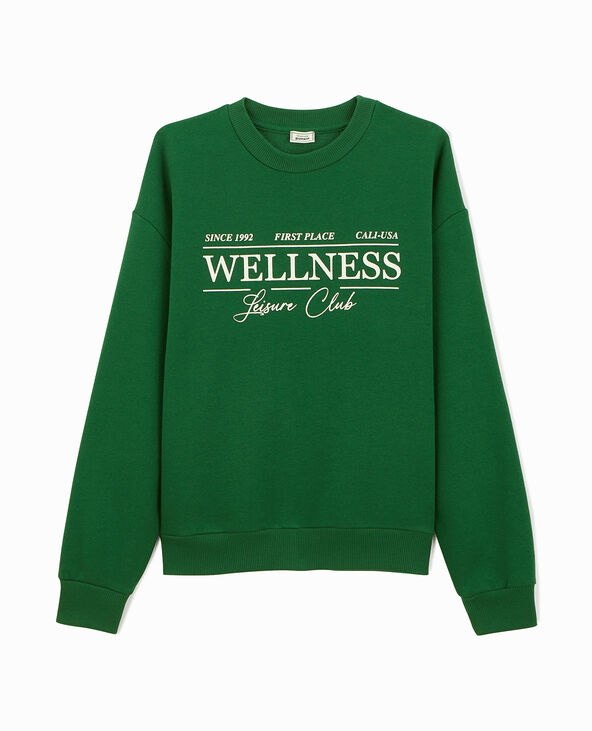 Sweat col rond imprimé vert - Pimkie