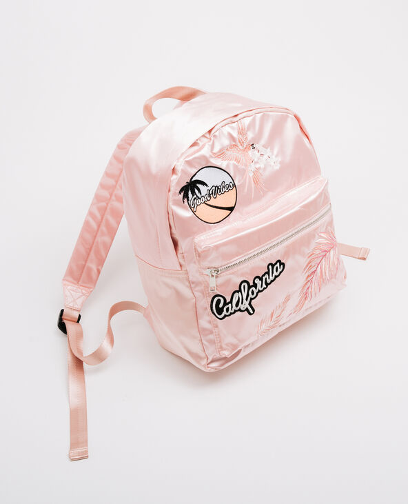 Sac à dos satin brodé rose - Pimkie