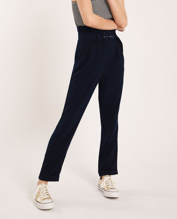 Pantalon fluide bleu marine - Pimkie