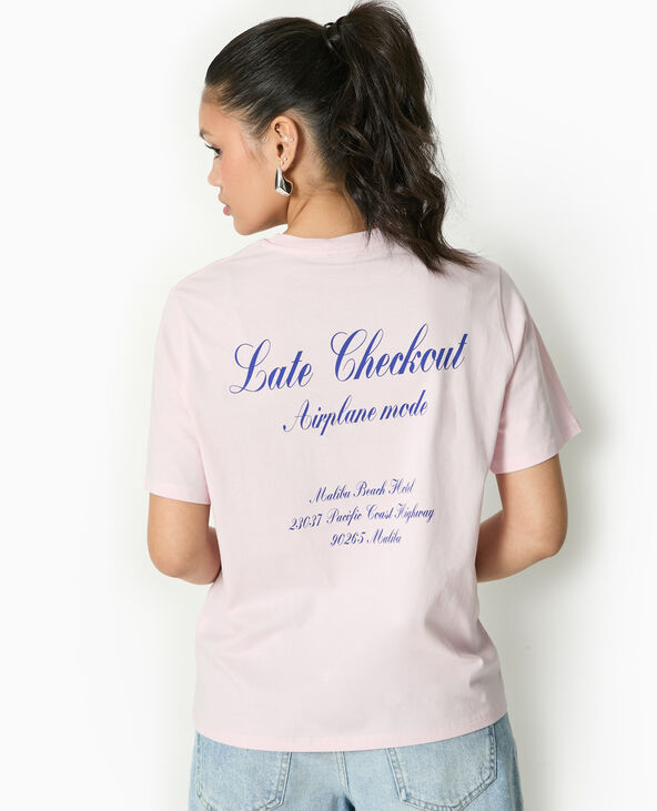 T-shirt oversize avec print devant et dos rose clair - Pimkie