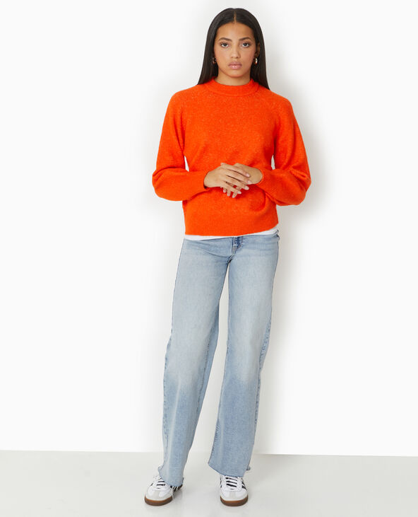 Pull oversize col rond manches raglan orange - Pimkie