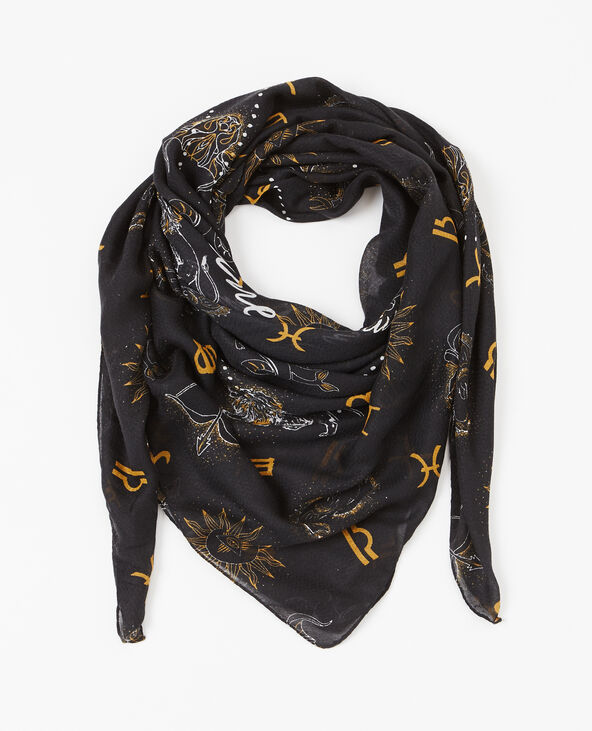 Foulard imprimé zodiaque noir - Pimkie