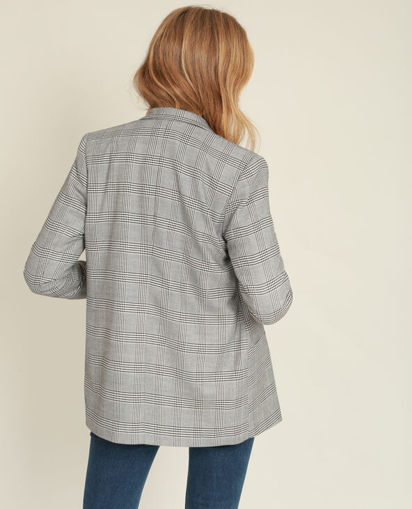 Blazer imprimé prince de Galles gris clair - Pimkie