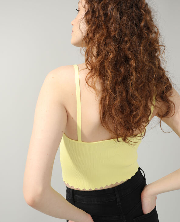 Crop top festonné jaune - Pimkie