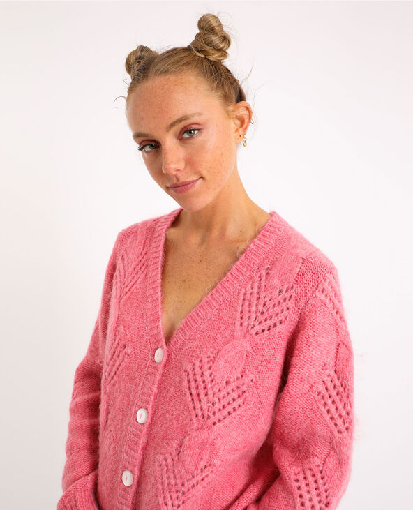 Gilet torsadé rose fluo - Pimkie