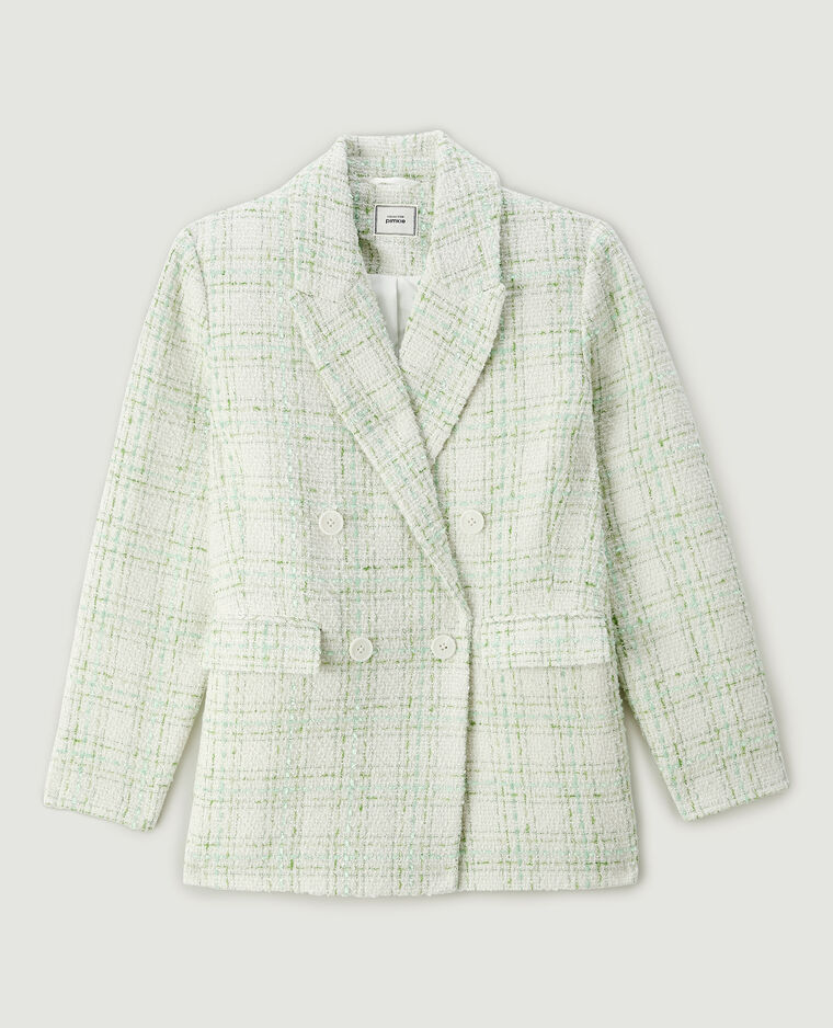 Veste blazer tweed blanc - Pimkie