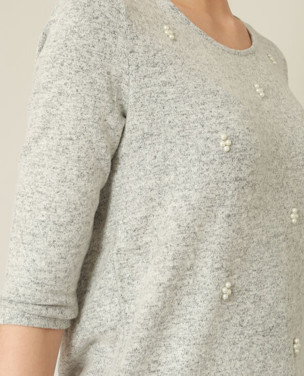 Pull perlé gris chiné - Pimkie