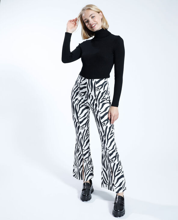 Pantalon bootcut zèbre noir - Pimkie