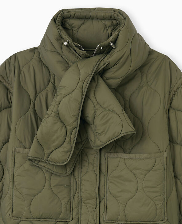 Veste matelassée + écharpe assortie vert kaki - Pimkie