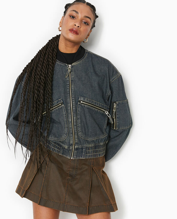 Blouson bomber en jean jaune ocre - Pimkie