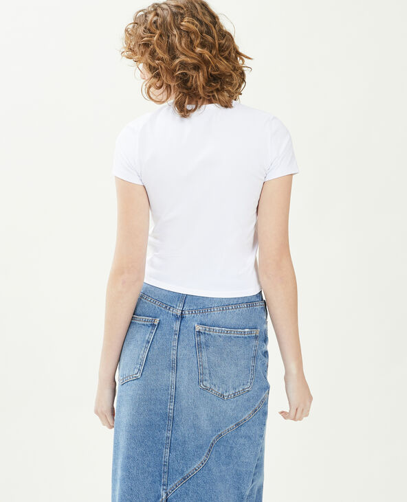 T-shirt cropped blanc - Pimkie