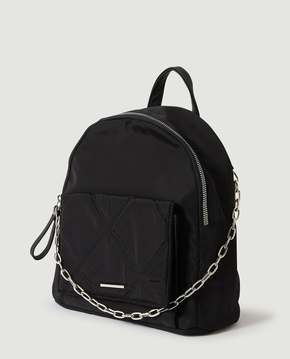 Mini sac à dos à chaîne noir - Pimkie
