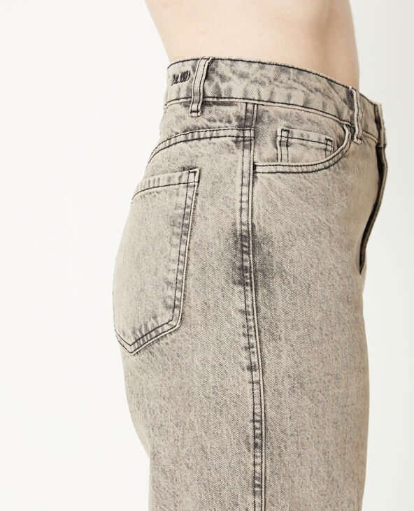 Jean wide taille haute marron chiné - Pimkie