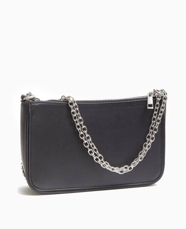 Sac pochette avec chaînette et clous noir - Pimkie