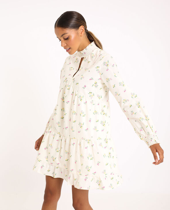 Robe à petites fleurs écru - Pimkie