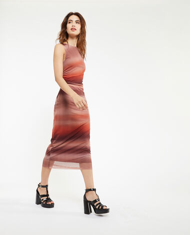 Robe longue en micro-mesh rose clair - Pimkie