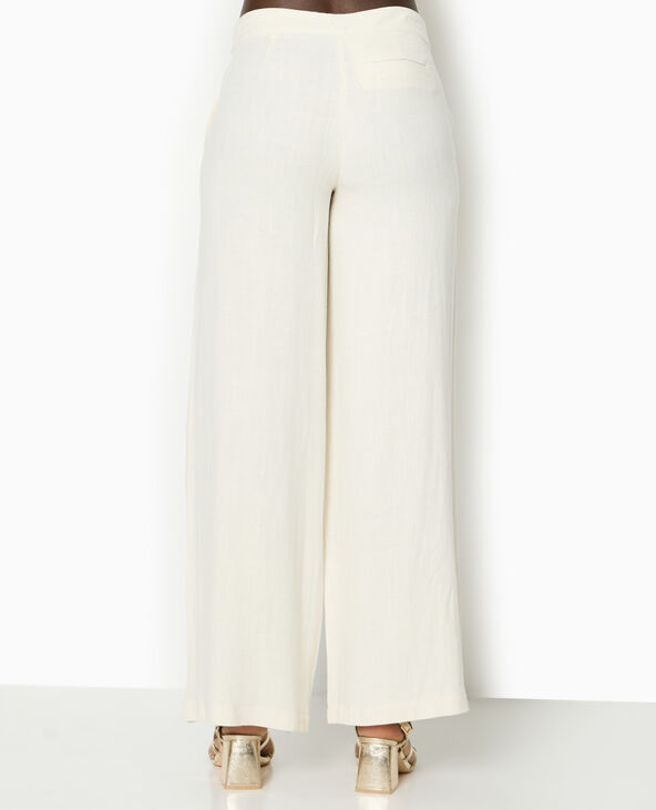 Pantalon droit avec lin blanc - Pimkie
