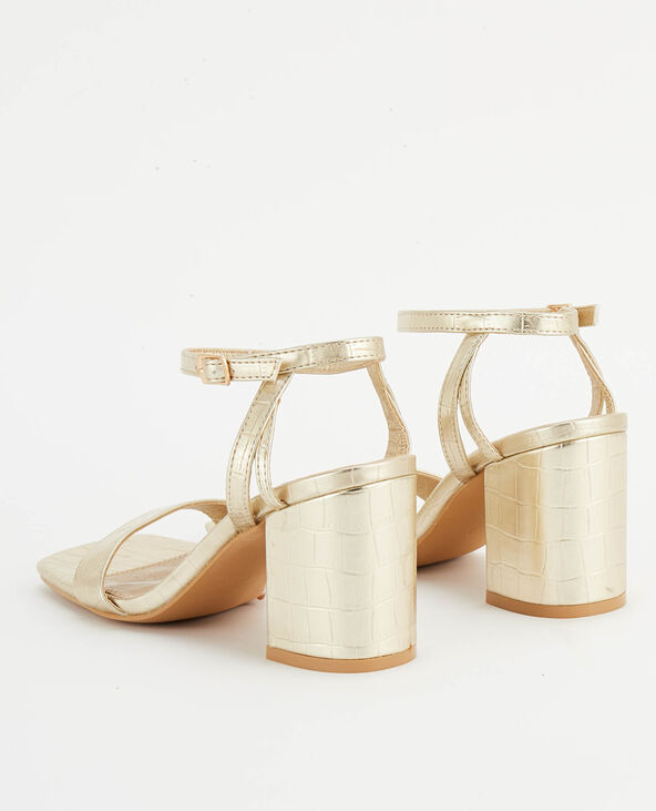 Sandales à bride effet croco doré - Pimkie