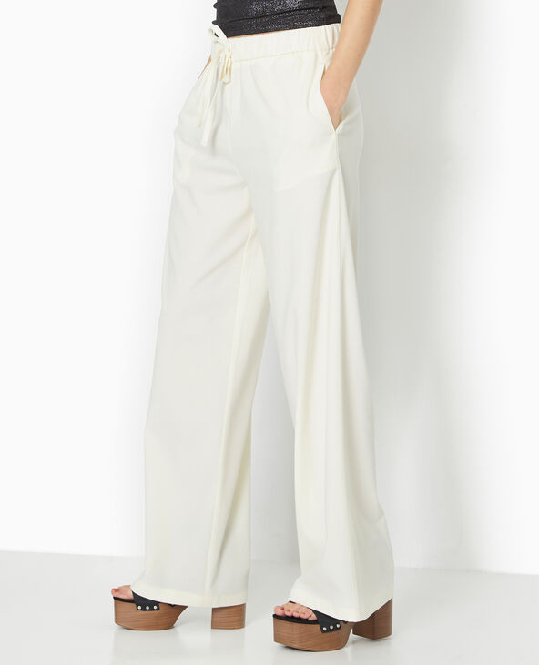Pantalon city large et droit blanc - Pimkie