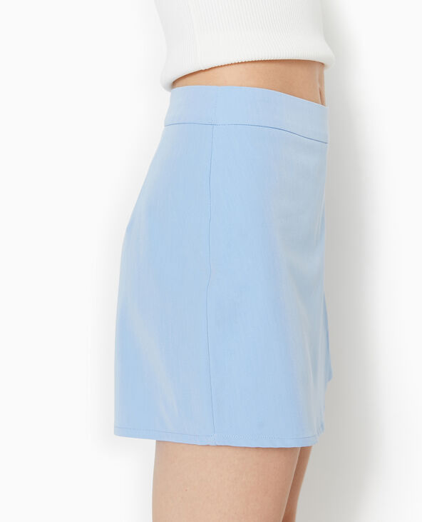 Jupe-short avec pan asymétrique bleu clair - Pimkie