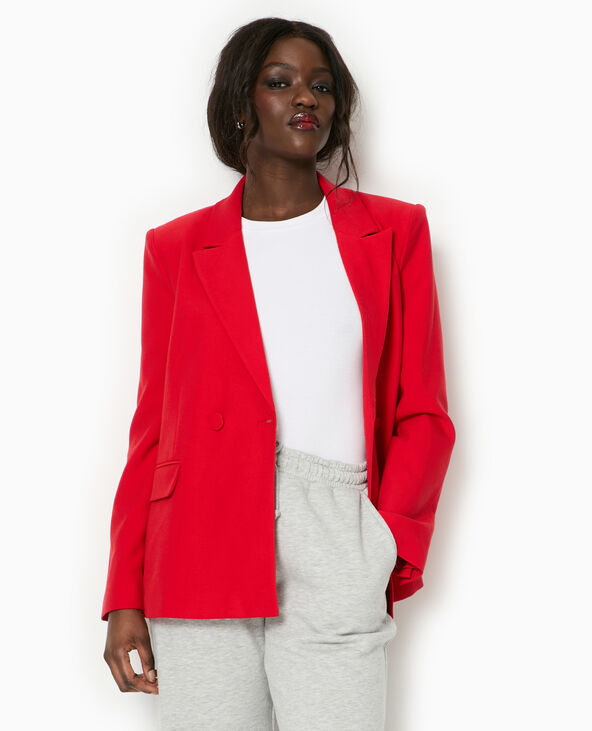 Veste tailleur avec double boutonnage rouge - Pimkie