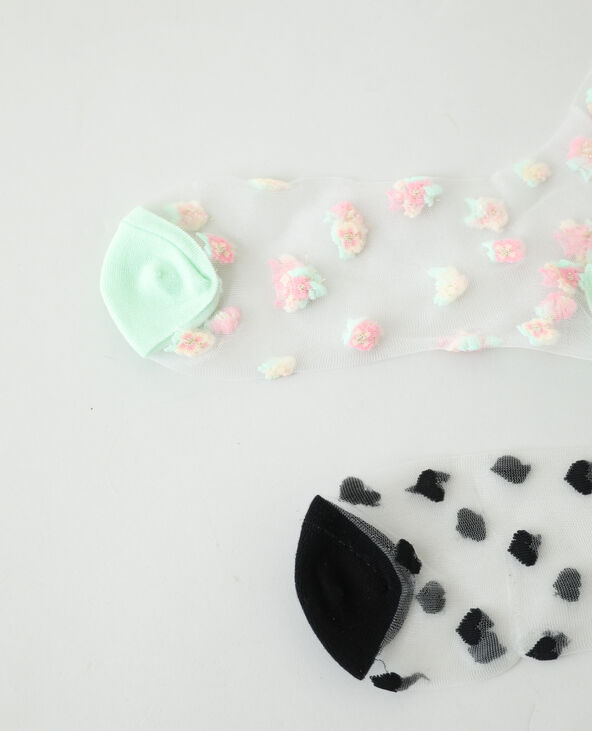Lot de 2 paires de chaussettes transparentes jaune - Pimkie